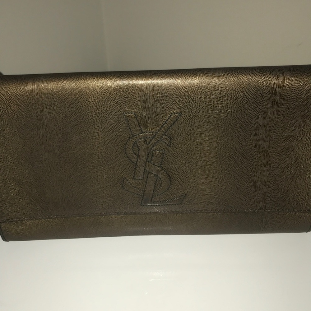 YSL Saint Laurent Gold Clutch for Sale